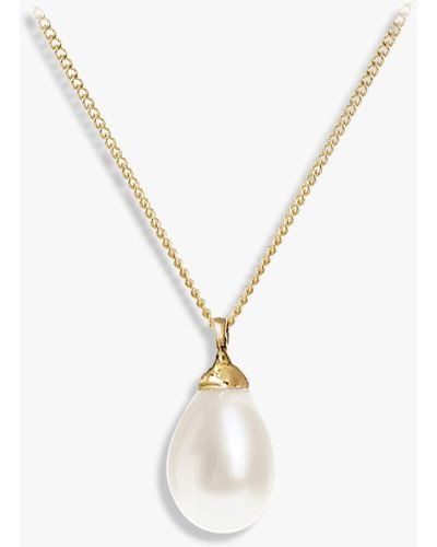 Ivory & Co. Westbury Faux Pearl Pendant Necklace - Metallic
