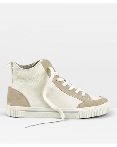 Hush Auden Leather Hi Top Trainers - Natural