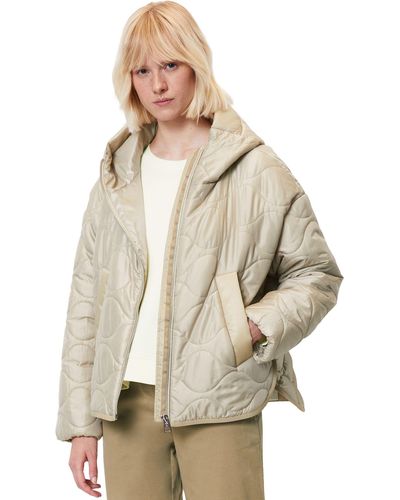 Marc O' Polo Hooded Cape Style Quilt Jacket - Natural