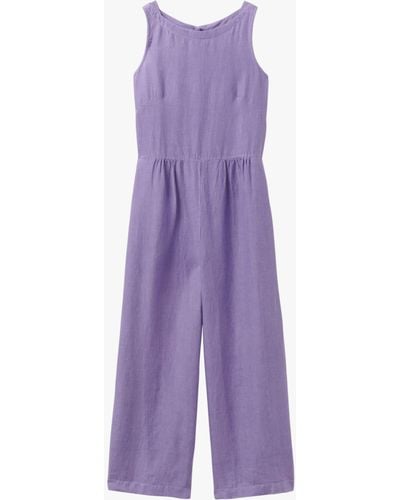 Toast Garment Dyed Linen Sleeveless Jumpsuit - Purple