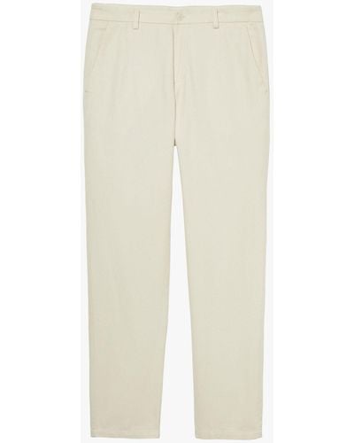 Sisley Slim Fit Cotton Twill Trousers - White