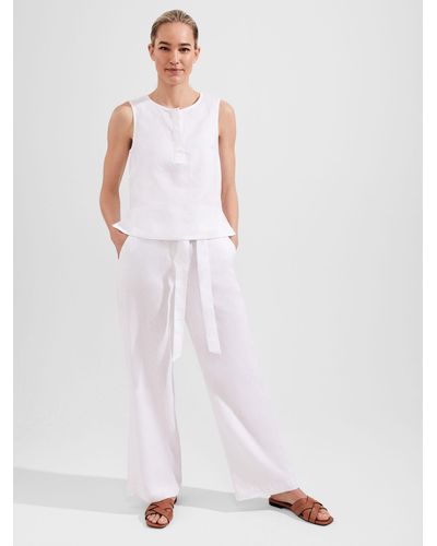 Hobbs Jacqui Linen Trousers - White