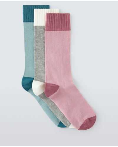 John Lewis Deep Welt Ankle Socks - Pink