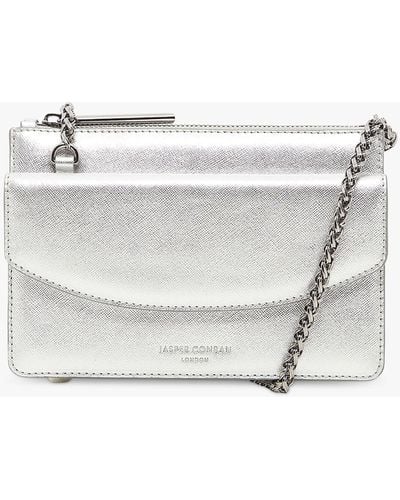 Jasper Conran Francine Chain Strap Crossbody Leather Bag - White