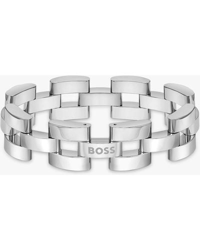 BOSS Boss Sway Link Chain Bracelet - White