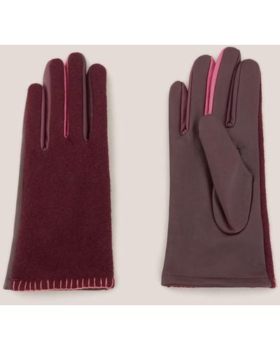 White Stuff Lucie Leather Gloves - Purple