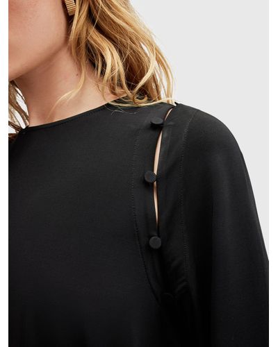 AllSaints Susannah Removable Sleeve Maxi Dress - Black
