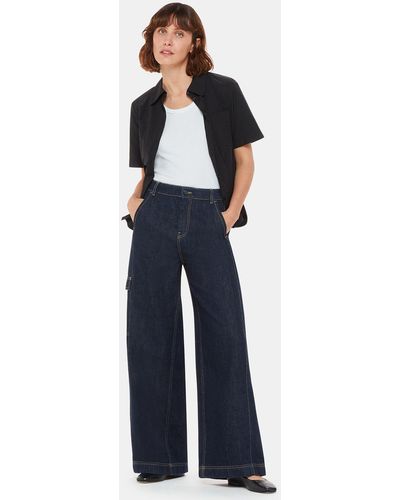 Whistles Wide Leg Cargo Jeans - Blue