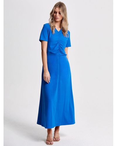 Helen Mcalinden Finnley Ruched Jersey Dress - Blue