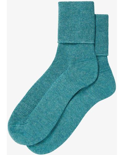 Brora Cashmere Blend Socks - Blue