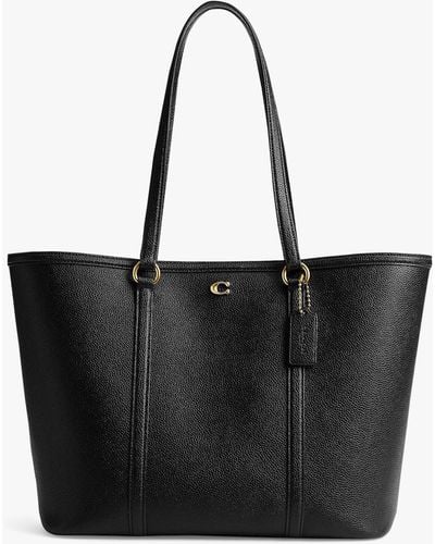 COACH Naw Leather Open Tote Bag - Black