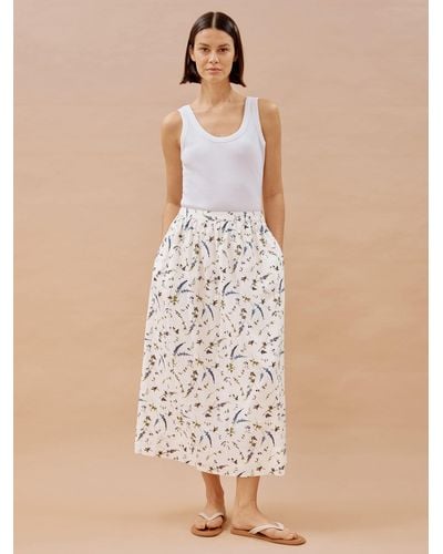 Albaray Sprig Floral Skirt - Natural