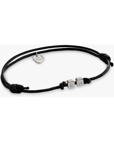 Merci Maman Personalised 2 Dice Braided Bracelet - Black