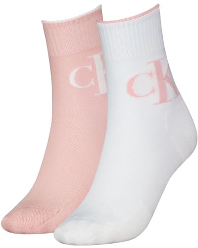 Calvin Klein Logo Socks - White