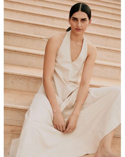 SELECTED Halterneck Organic Cotton Dress - Natural