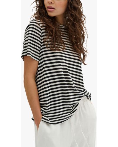 My Essential Wardrobe Lisa Striped Short Sleeve T-shirt - Black
