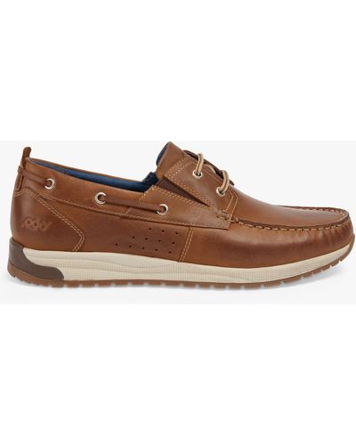 Pod Riley Leather Boat Shoes - Brown