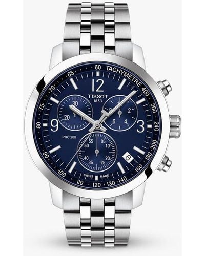 Tissot T1144171104700 Prc 200 Chronograph Date Bracelet Strap Watch - Blue