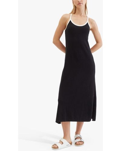 Chinti & Parker Breton Stripe Midi Dress - Black