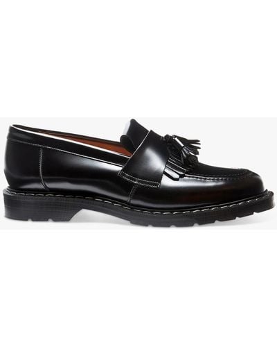 Solovair Tassle Leather Loafers - Black