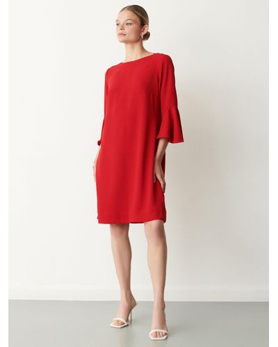 Finery London Izzy Bell Sleeve Dress - Red