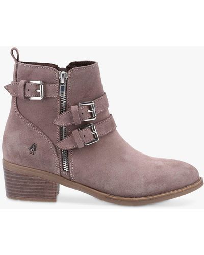Hush Puppies Jenna Suede Ankle Boots - Purple