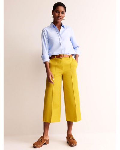 Boden Clean Crop Wide Leg Trousers - Yellow