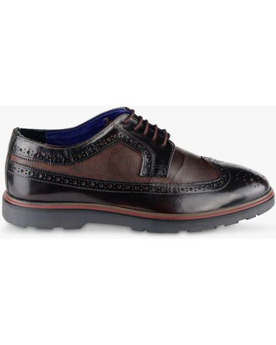 Silver Street London Soho Leather Brogues - Red