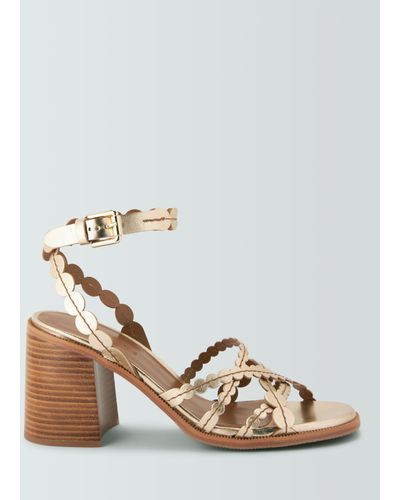 See By Chloé Kaddy Leather Circle Strap Sandals - Metallic