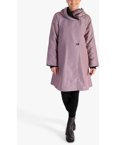 Chesca Accordian Collar Hooded Reversible Raincoat - Pink