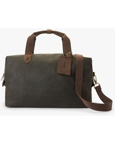 Barbour Islington Wax Leather Holdall - Green