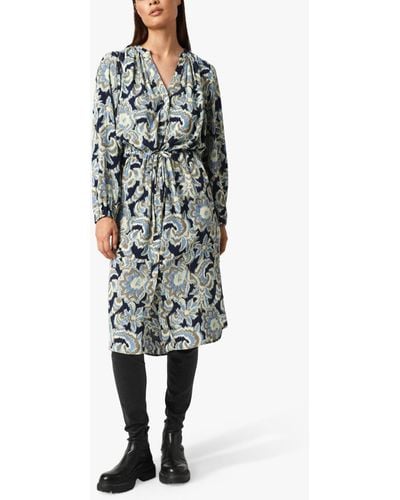 Soaked In Luxury Ebba Helia Long Sleeve Midi Dress - Multicolour