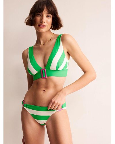 Boden Resin Buckle Stripe Bikini Bottoms - Green