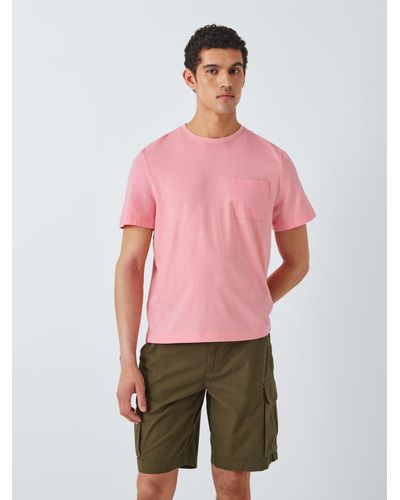 John Lewis Linen Cotton Jersey Slub T-shirt - Pink
