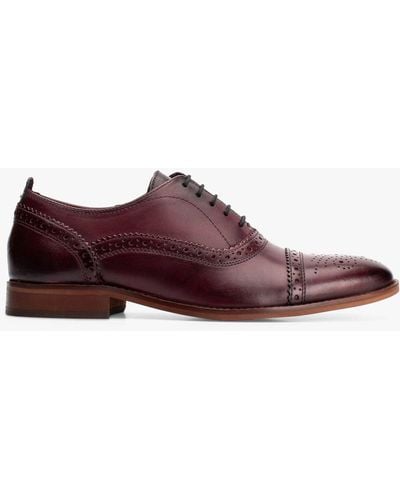 Base London Cast Washed Leather Oxford Shoes - Purple