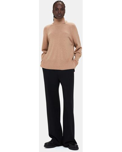 Whistles Petite Cashmere Roll Neck Jumper - Natural