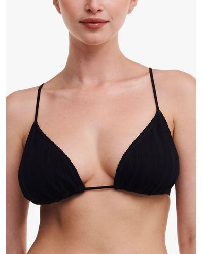 Chantelle Pulp Swimwear Textured Triangle Bikini Top - Black