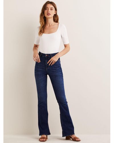 Boden High Rise Flared Jeans - Blue