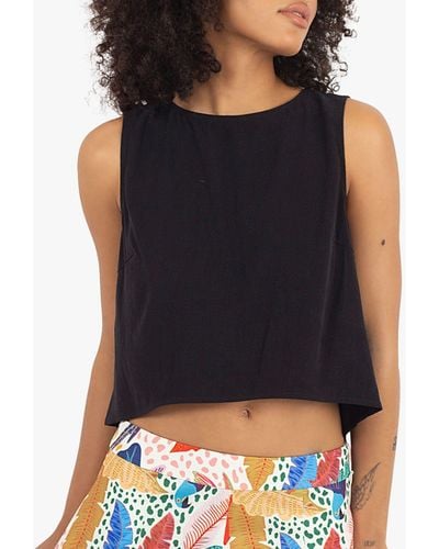 Traffic People Other Lives Evie Crop Top - Black