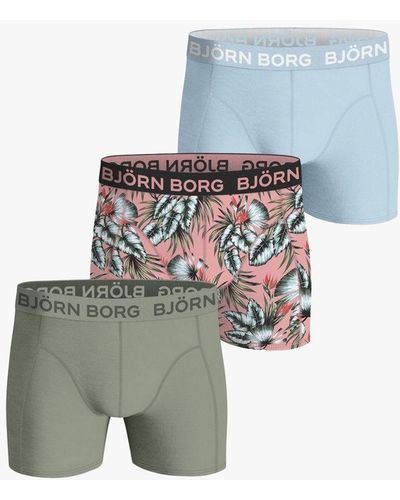 Björn Borg Cotton Stretch Leaf Print Boxers - White