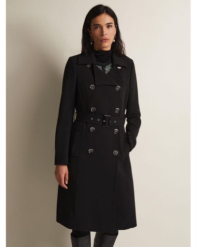 Phase Eight Layana Smart Trench Coat - Black