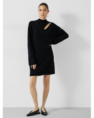 Hush Colby Cut Out Knitted Mini Dress - Black