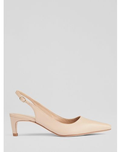 LK Bennett Alyssa Leather Slingback Court Shoes - Pink