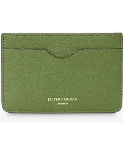 Jasper Conran Bryn Leather Zip Card Holder - Green