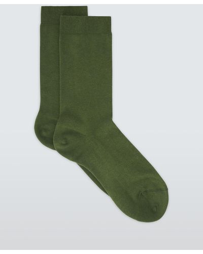 John Lewis Cotton Cashmere Blend Ankle Socks - Green