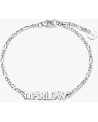 Daisy London Personalised Nameplate Figaro Chain Bracelet - Metallic
