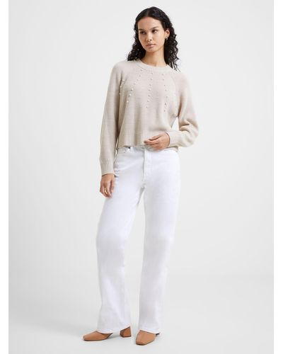 French Connection Jolee Pearl Long Sleeve Crew Jumper - White