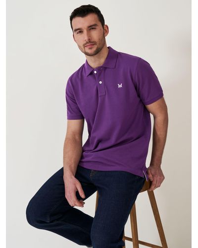 Crew Classic Pique Cotton Polo Shirt - Purple