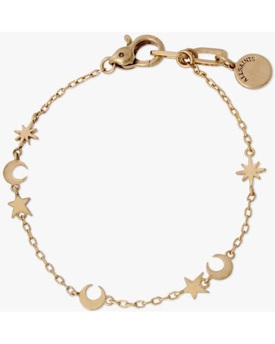 AllSaints Celestial Charm Delicate Chain Link Bracelet - Metallic