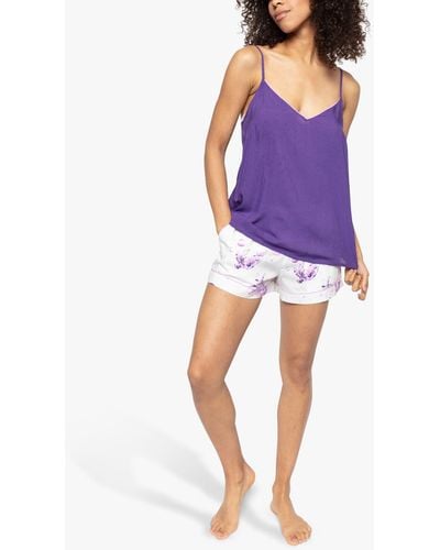 Cyberjammies Tilly Turtle Print Camisole Shortie Pyjama Set - Purple